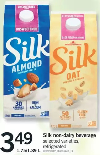 Fortinos Silk non-dairy beverage offer