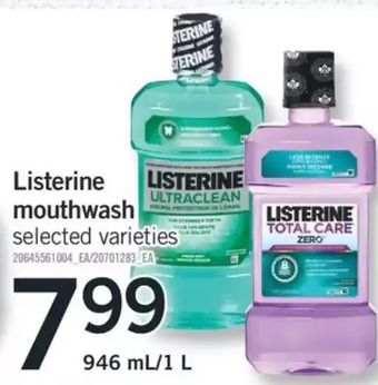 Fortinos Listerine mouthwash offer