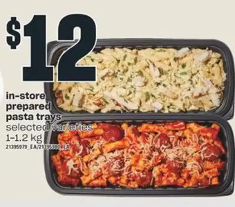 Independent Grocer In-store prepared pasta trays offer