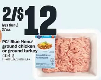 Independent Grocer Pc blue menu ground chicken or ground turkey offer