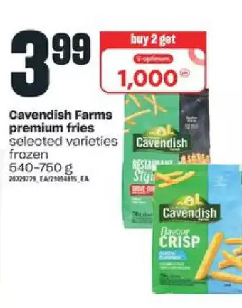 Independent Grocer Cavendish farms premium fries offer