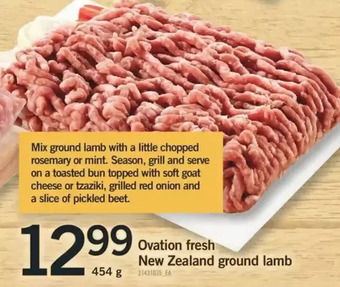 Fortinos Ovation fresh new zealand ground lamb offer
