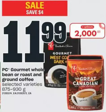 Independent Grocer Pc gourmet whole bean or roast and ground coffee offer