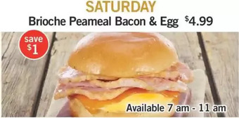 Fortinos Brioche peameal bacon & egg offer
