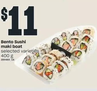 Independent Grocer Bento sushi maki boat offer