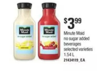 Independent Grocer Minute maid no sugar added beverages offer