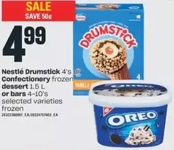 Independent Grocer Nestle drumstick or confectionery dessert or bars offer
