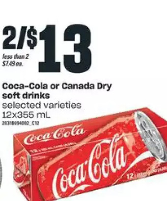 Independent Grocer Coca-cola or canada dry soft drinks offer