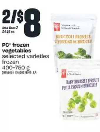 Independent Grocer Pc frozen vegetables offer
