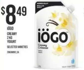 Independent Grocer Iogo creamy yogurt offer