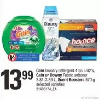 Independent Grocer Gain laundry detergent, gain or downy fabric softener, scent boosters offer