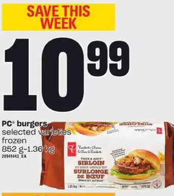 Loblaws Pc burgers offer