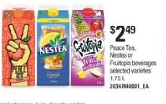 Independent Grocer Peace tea, nestea or fruitopia beverages offer
