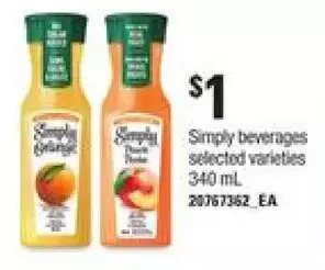 Loblaws Simply beverages offer