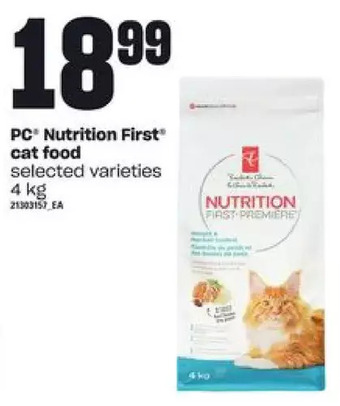 Loblaws Pc nutrition first cat food offer