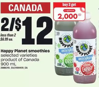 Loblaws Happy planet smoothies offer