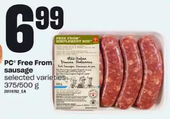 Loblaws Pc free from sausage offer