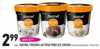 Coppa's Fresh Market Natrel frozen lactose free ice cream offer