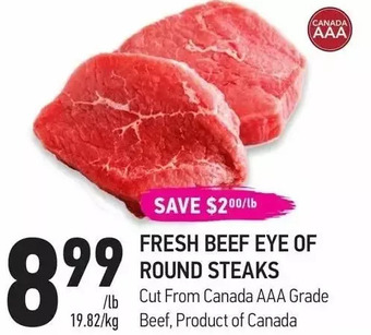 Coppa's Fresh Market Fresh beef eye of round steaks offer