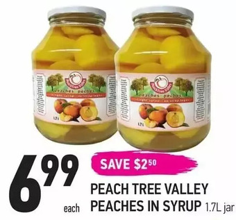 Coppa's Fresh Market Peach tree valley peaches in syrup offer