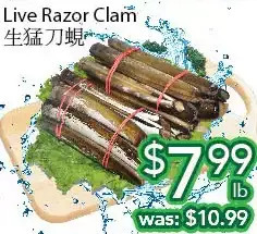 Ample Food Market Live razor clam offer