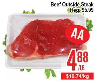 Skyland Foodmart Beef outside steak offer
