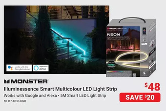 Visions Electronics Monster illuminessence smart multicolour led light strip offer