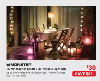 Visions Electronics Monster illuminessence smart led portable light orb offer
