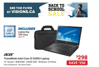 Visions Electronics Acer travelmate intel core i5-5200u laptop offer