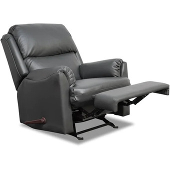 The Brick Drogba leather-look fabric recliner - grey offer