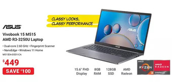 Visions Electronics Asus vivobook 15 m515 amd r3-3250u laptop offer