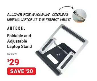 Visions Electronics Autocel foldable and adjustable laptop stand offer