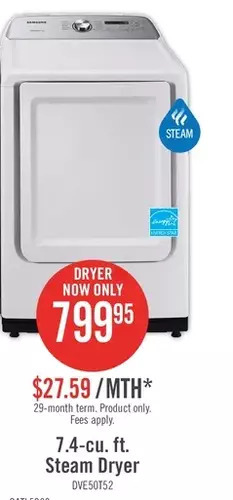 The Brick Samsung 7.4-cu. ft. steam dryer offer