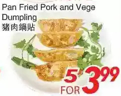 Foody World Pan fried pork and vege dumpling offer