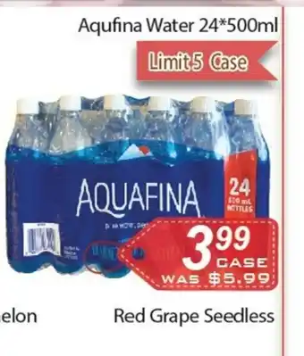 Ample Food Market Aqufina water offer