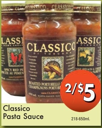 Westfort Foods Classico pasta sauce offer