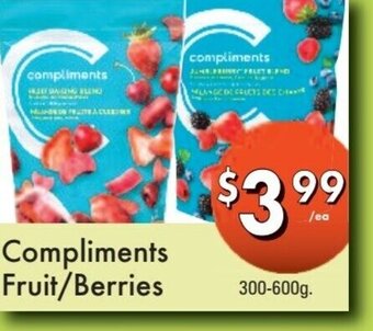 Compliments fruit/berries
