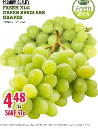 Fresh XLG Green Seedless Grapes