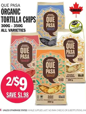Foodsmiths Organic Tortilla Chips offer