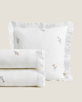 ZARA HOME Floral linen blend bedspread offer