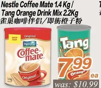 Seasons Foodmart Nestle Coffee Mate 1.4kg/Tang Orange Drink Mix 2.2kg offer