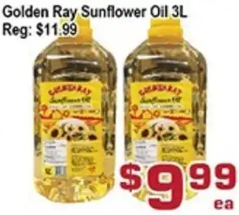 Top Food Supermarket Golden Ray Sunflower Oil 3L offer