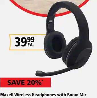 Maxell Wireless Headphones With Boom MIc