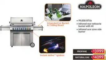 Trail Appliances Napoleon 99,000 BTUs /Infrared Rear Rotisserie Burner With Kit/Infrared Sear Zone Side Burner offer
