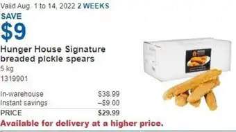 Costco Hunger House Signature Breaded Pickle Spears offer