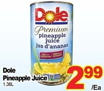 T&T Supermarket Dole Pineapple Juice 1.36L offer