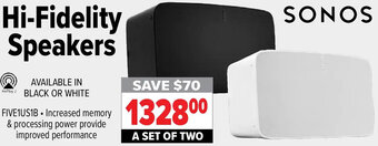 2001 Audio Video Sonos hi-Fidelity Speakers offer