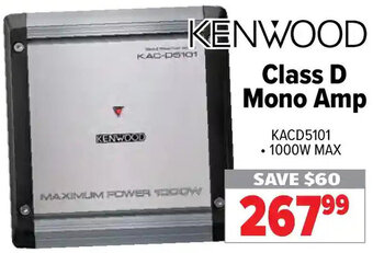 2001 Audio Video Kenwood Class D Mono Amp offer