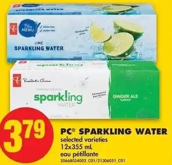 No Frills PC Sparkling Water 12x355ml offer