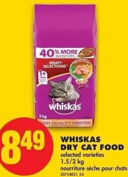 No Frills Whiskas Dry Cat Food 1.5/2 Kg offer